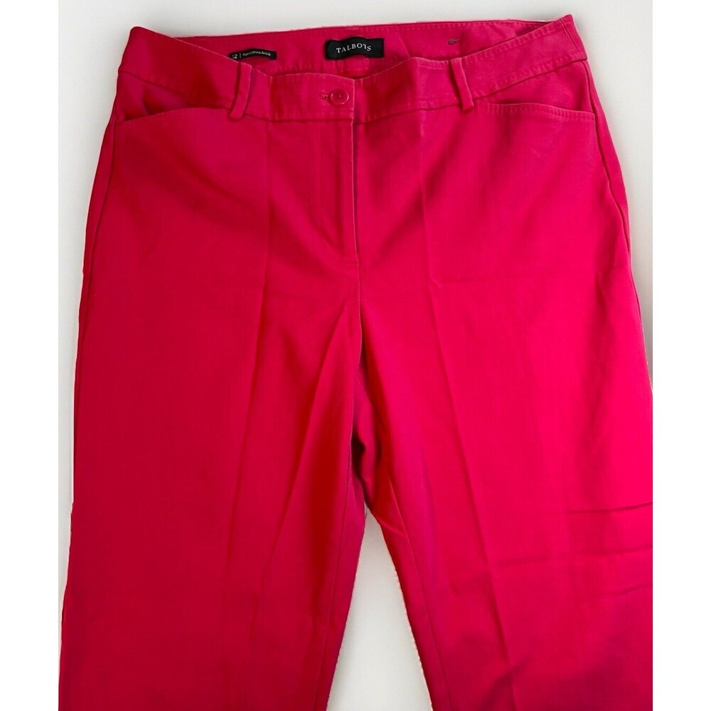Talbots Hampshire‎ Ankle Pants Women's 12 Pink Stretch Fabric Slim Leg Mid Rise